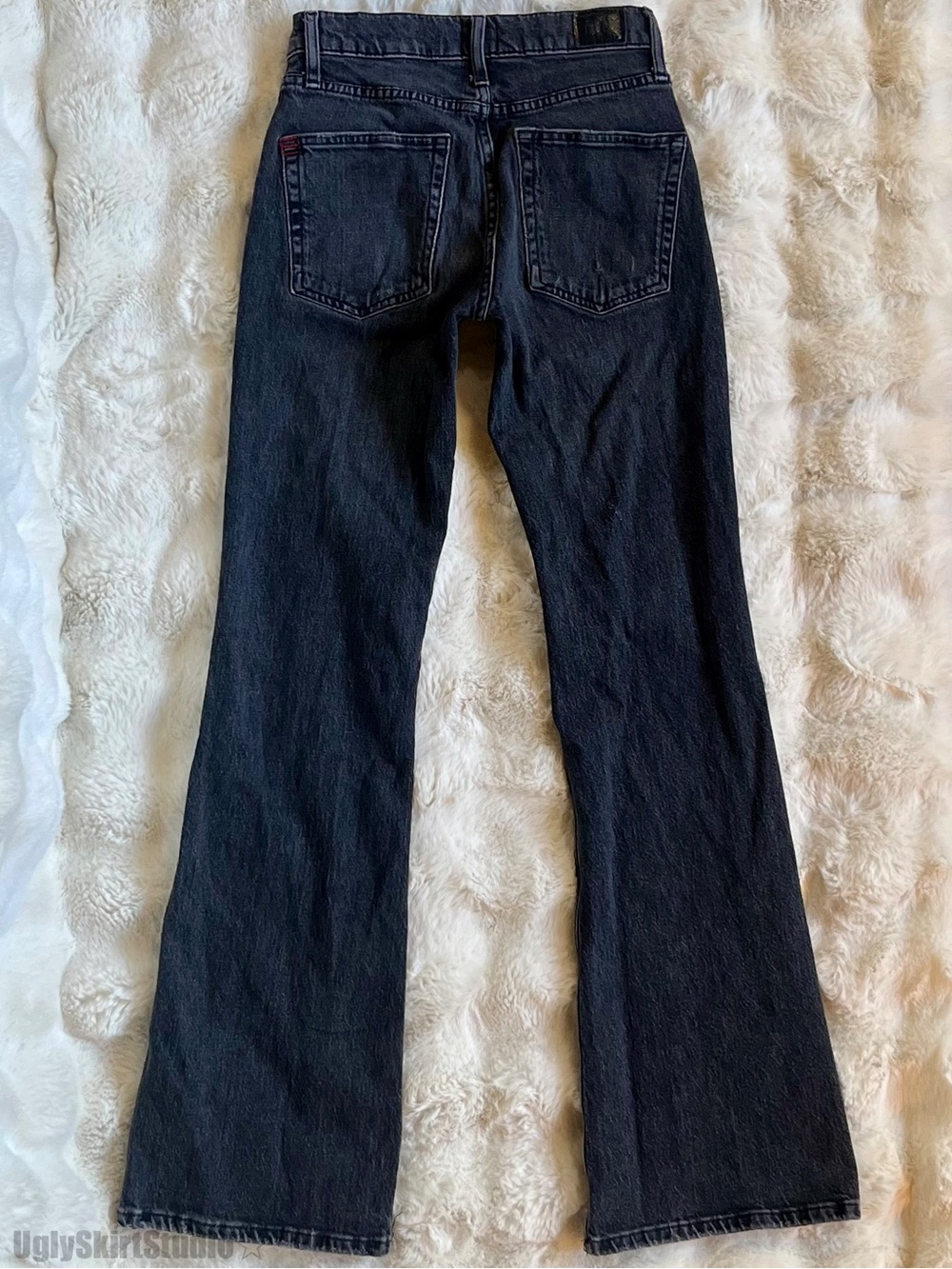 Urban Outfitters BDG 90s Bootcut Wide Leg Flare Jeans Washed Distressed Black 24 - Picture 3 of 6